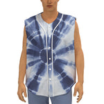 Tie Dye Shibori Print Sleeveless Baseball Jersey