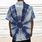 Tie Dye Shibori Print Textured Short Sleeve Shirt