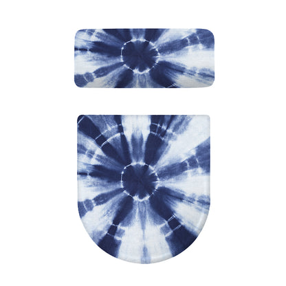 Tie Dye Shibori Print Toilet Lid And Tank Cover Set