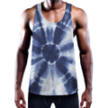 Tie Dye Shibori Print Men's Workout Tank Top