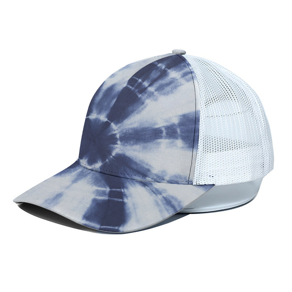 Tie Dye Shibori Print White Mesh Trucker Cap