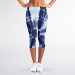 Tie Dye Shibori Print Women's Capri Leggings