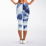 Tie Dye Shibori Print Women's Capri Leggings