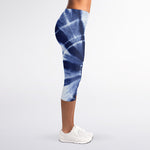 Tie Dye Shibori Print Women's Capri Leggings