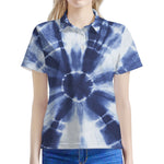 Tie Dye Shibori Print Women's Polo Shirt
