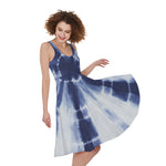 Tie Dye Shibori Print Women's Sleeveless Dress