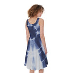 Tie Dye Shibori Print Women's Sleeveless Dress