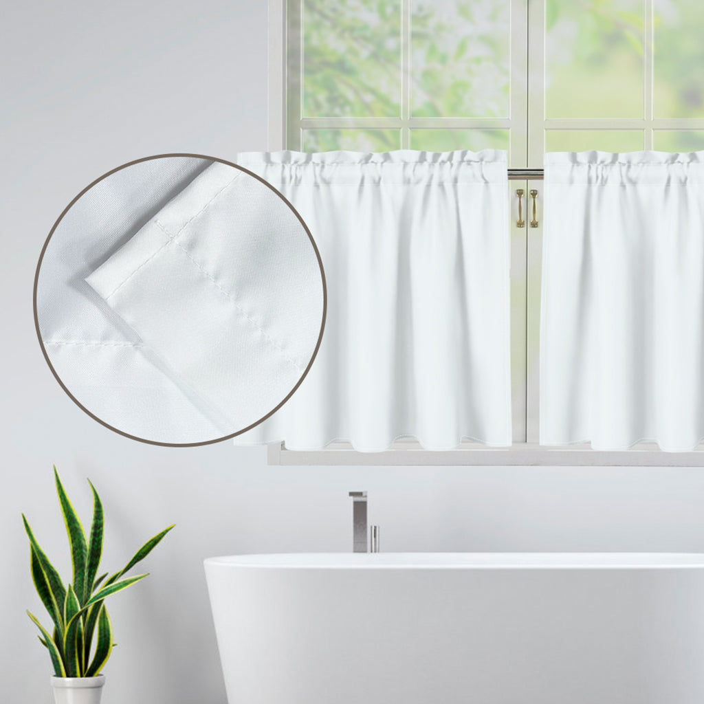 Dark Green Geometric Cube Pattern Print Tier Curtains