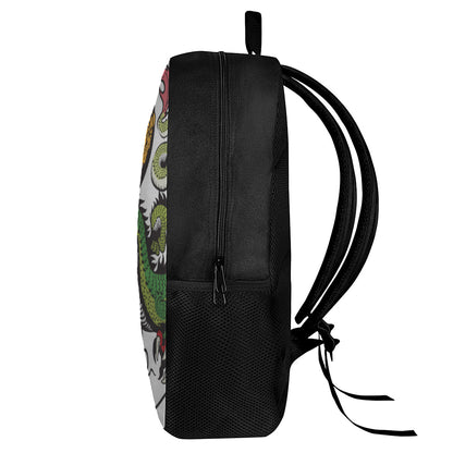 Tiger And Dragon Yin Yang Print 17 Inch Backpack