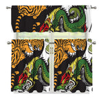 Tiger And Dragon Yin Yang Print 3 Piece Kitchen Curtains