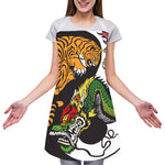 Tiger And Dragon Yin Yang Print Adjustable Apron