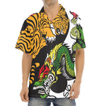 Tiger And Dragon Yin Yang Print Aloha Shirt