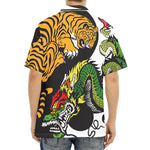 Tiger And Dragon Yin Yang Print Aloha Shirt