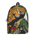 Tiger And Dragon Yin Yang Print School Backpack