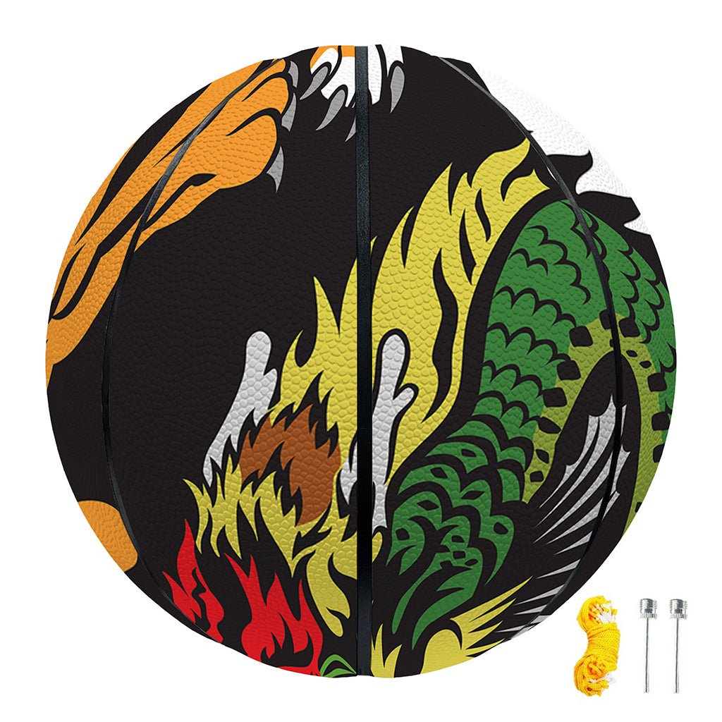 Tiger And Dragon Yin Yang Print Basketball