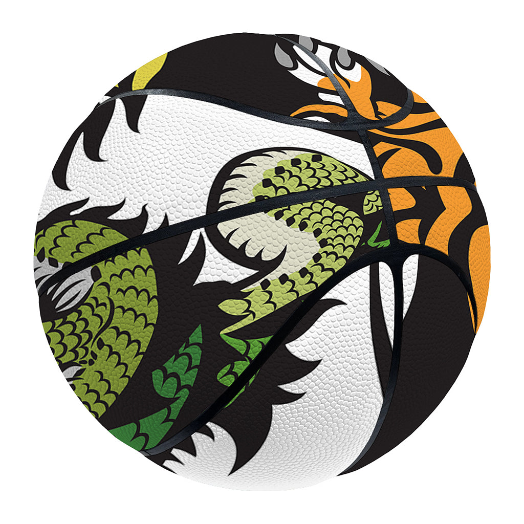 Tiger And Dragon Yin Yang Print Basketball