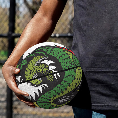 Tiger And Dragon Yin Yang Print Basketball