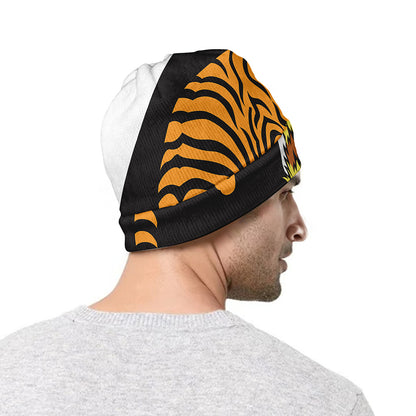 Tiger And Dragon Yin Yang Print Beanie