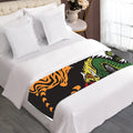 Tiger And Dragon Yin Yang Print Bed Runner