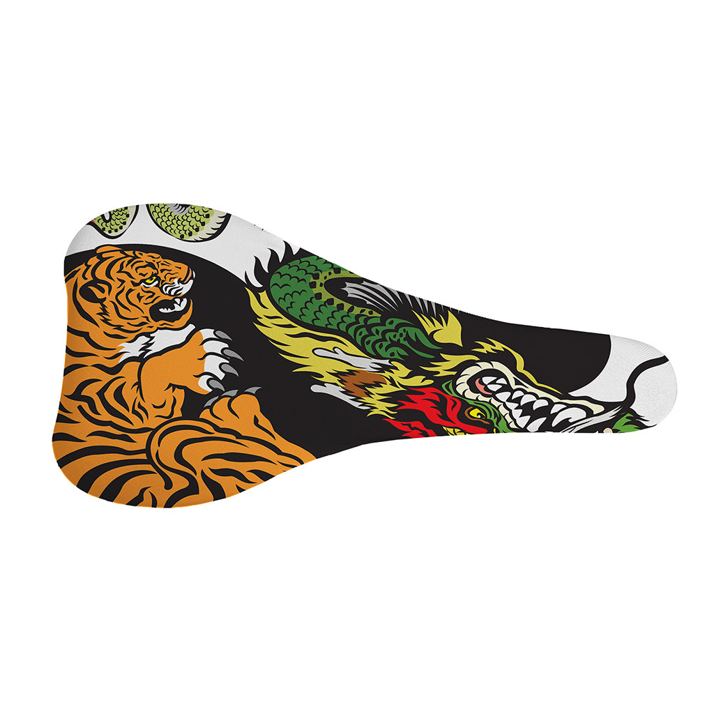 Tiger And Dragon Yin Yang Print Bicycle Seat Cover