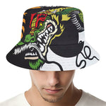 Tiger And Dragon Yin Yang Print Bucket Hat