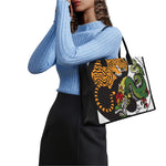 Tiger And Dragon Yin Yang Print Canvas Tote Bag