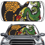 Tiger And Dragon Yin Yang Print Car Windshield Sun Shade