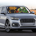 Tiger And Dragon Yin Yang Print Car Windshield Sun Shade