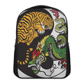 Tiger And Dragon Yin Yang Print Casual Backpack