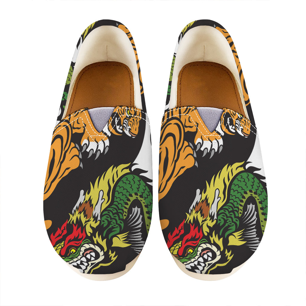 Tiger And Dragon Yin Yang Print Casual Shoes