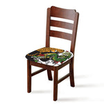 Tiger And Dragon Yin Yang Print Chair Cushion Cover