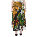 Tiger And Dragon Yin Yang Print Chiffon Maxi Skirt