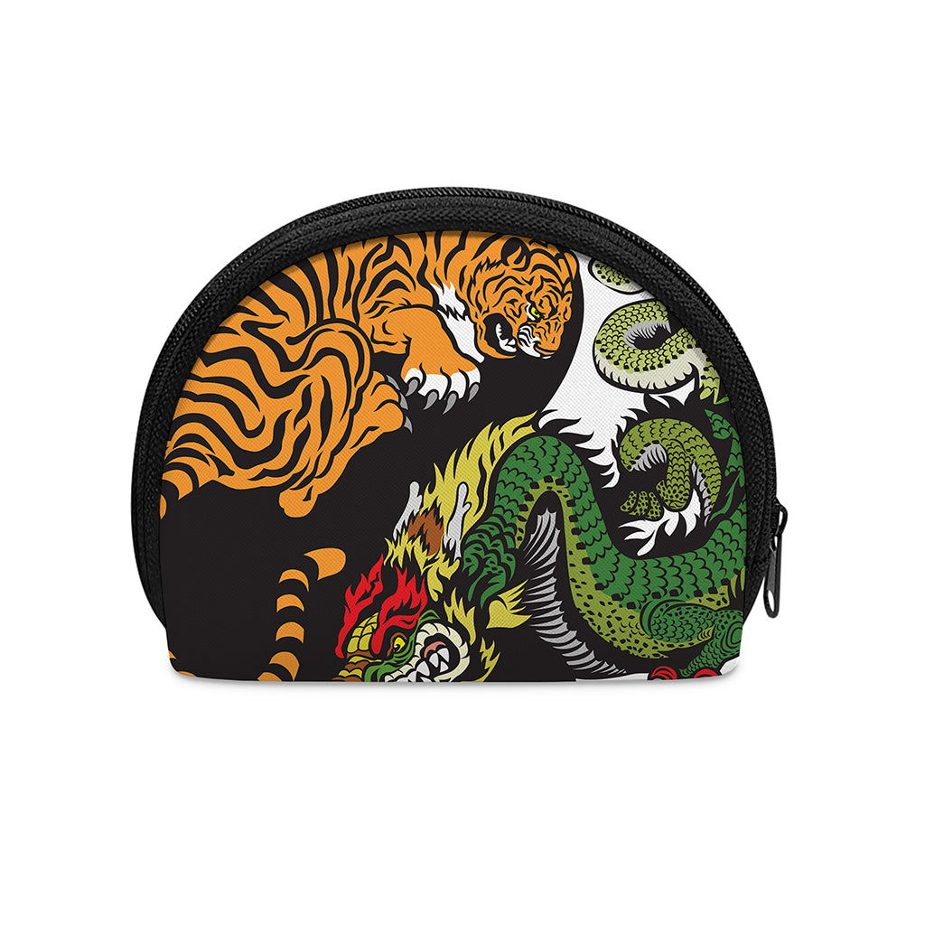 Tiger And Dragon Yin Yang Print Coin Purse