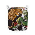 Tiger And Dragon Yin Yang Print Collapsible Laundry Basket