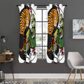 Tiger And Dragon Yin Yang Print Grommet Curtain Panels
