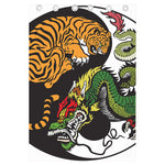 Tiger And Dragon Yin Yang Print Curtain