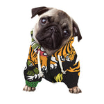 Tiger And Dragon Yin Yang Print Dog Zip Up Hoodie