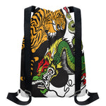 Tiger And Dragon Yin Yang Print Drawstring Backpack