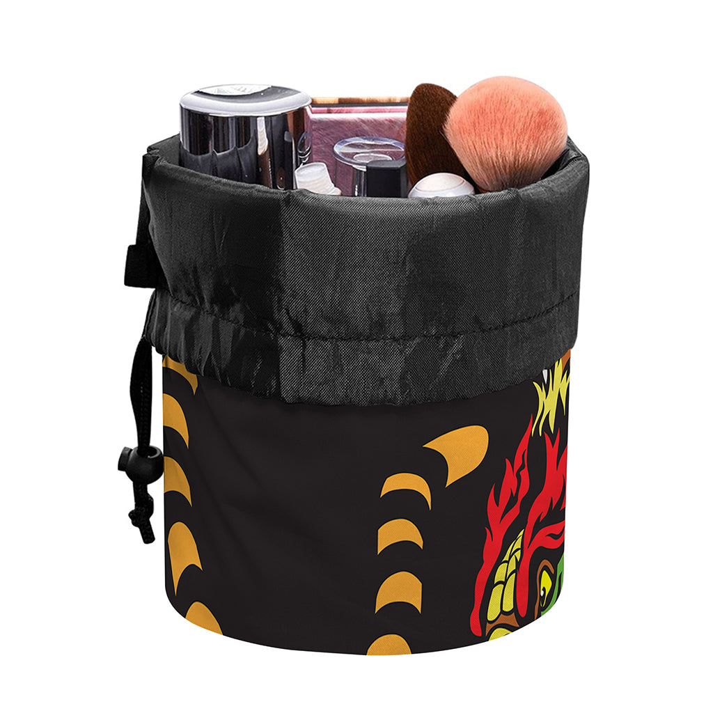 Tiger And Dragon Yin Yang Print Drawstring Makeup Bag