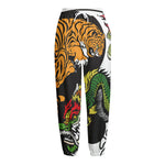 Tiger And Dragon Yin Yang Print Fleece Lined Knit Pants