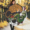 Tiger And Dragon Yin Yang Print Foldable Umbrella