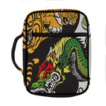 Tiger And Dragon Yin Yang Print Front Pocket Bible Bag