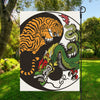 Tiger And Dragon Yin Yang Print Garden Flag