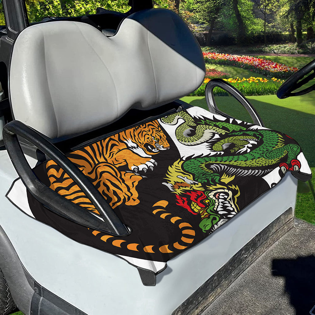 Tiger And Dragon Yin Yang Print Golf Cart Seat Cover