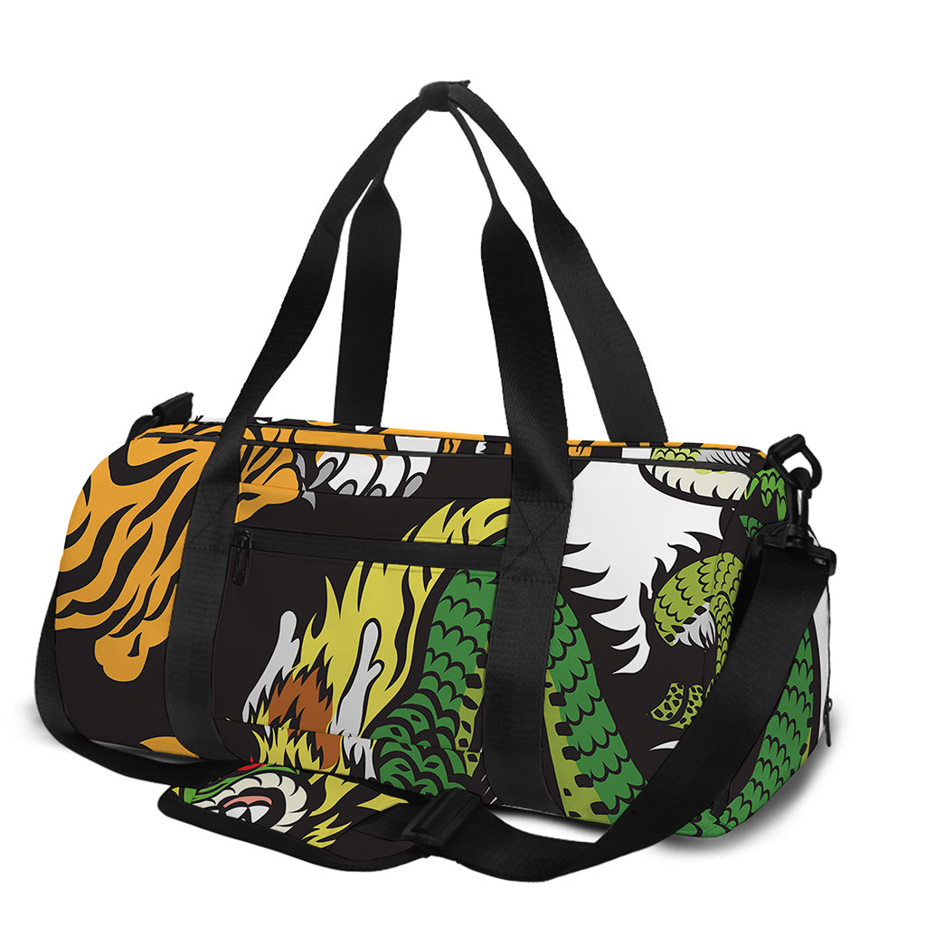 Tiger And Dragon Yin Yang Print Gym Bag