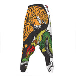 Tiger And Dragon Yin Yang Print Hammer Pants