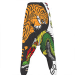 Tiger And Dragon Yin Yang Print Hammer Pants