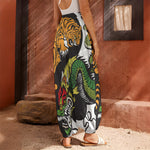 Tiger And Dragon Yin Yang Print Harem Pants