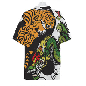 Tiger And Dragon Yin Yang Print Hawaiian Shirt