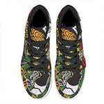 Tiger And Dragon Yin Yang Print High Top Leather Sneakers